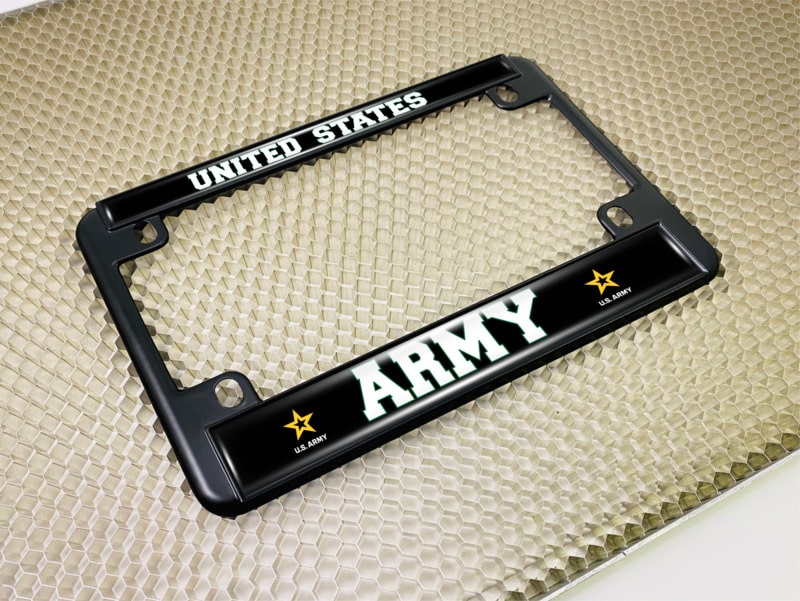 U.S. Army with Star Logo - Motorcycle Metal License Plate Frame